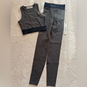 Essentials Fear of God Gray Crop Top and Leggings Set